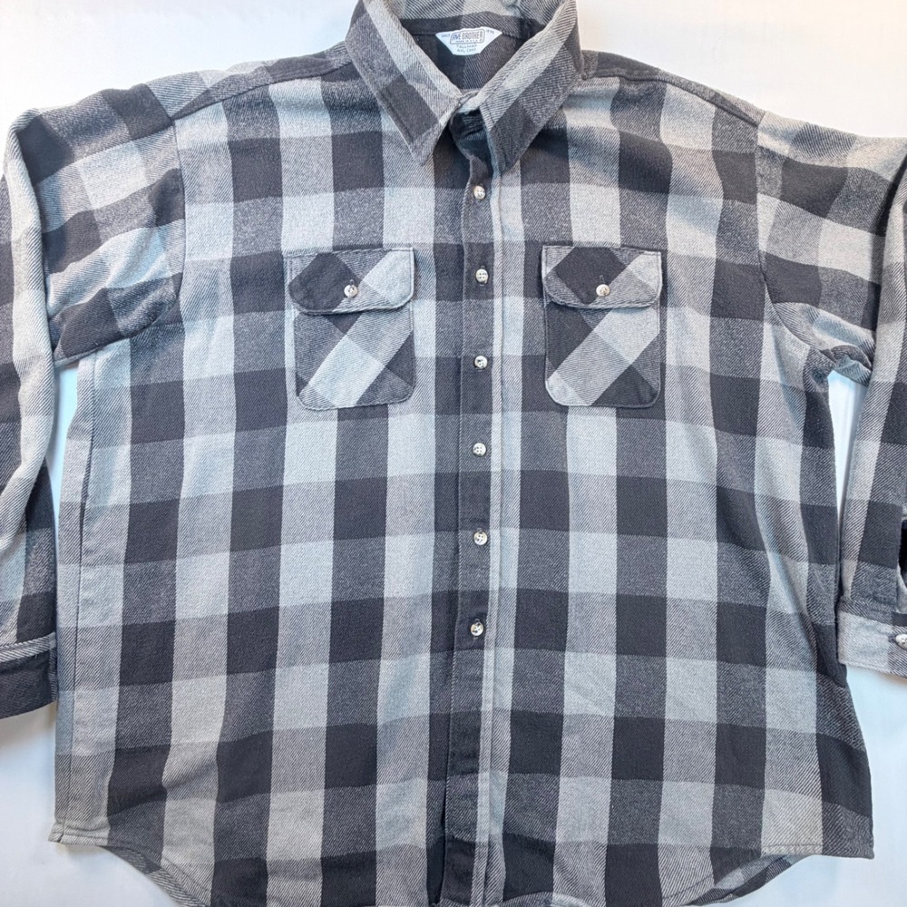 Vintage Five Brother Union Made Flannel Shirt Mens 4XL Tall USA Buffalo Plaid